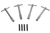 Chrome Tall T-Bar Valve Cover Hold Down Kit For Chevy SBC 283 327 350 Bolts Tabs